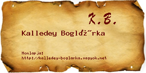 Kalledey Boglárka névjegykártya