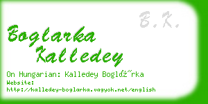 boglarka kalledey business card